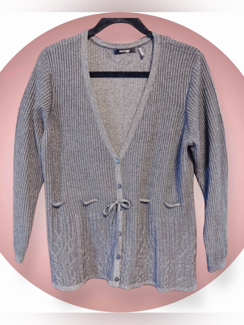 Daisy Fuentes Charcoal Button-Up Cardigan size Petite XL